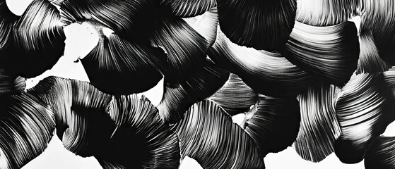 Poster - Intricate layered black ink patterns on a white background showcase artistic expression