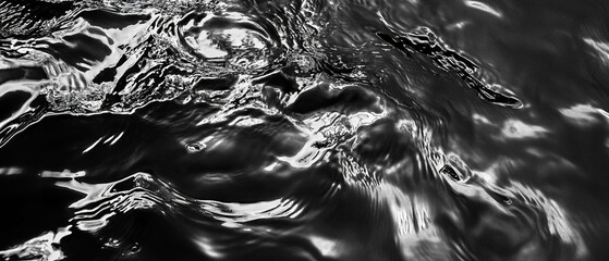 Poster - Liquid metal texture showcasing flowing surface and reflective sheen under dynamic light conditions
