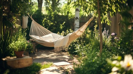 Poster - Serene Hammock In A Lush Garden Oasis