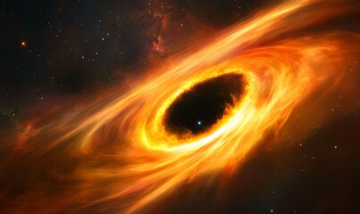 Wall Mural - a black hole surrounded by a swirling nebula in deep space