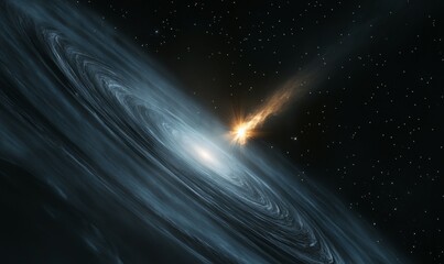 Wall Mural - a stunning shot of a supernova exploding in the distance, casting an ethereal glow over a nearby pla