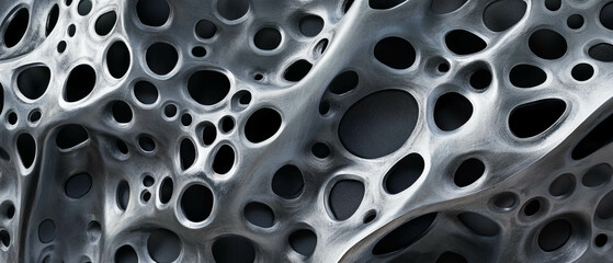 Poster - Exploring the intricate texture of perforated aluminum with unique hole patterns