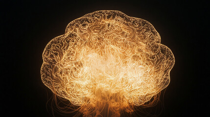 Aufkleber - Explosive detonation creates a bright, swirling fireball in a dark environment