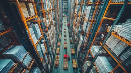 Poster - Automated Warehouse High Bay Storage System View