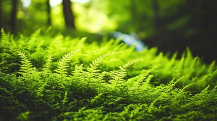 Aufkleber - Lush Green Ferns Thrive In Forest Undergrowth
