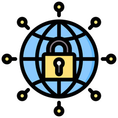 Poster - Network Security Outline Color Icon