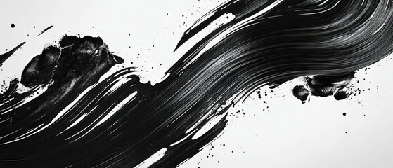 Poster - bold black ink strokes create dynamic patterns on a white background