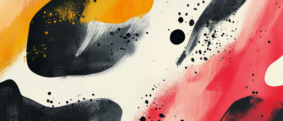 Poster - Colorful two-tone ink patterns create dynamic visual textures through varied shapes