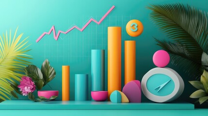 Poster - Abstract Tropical Business Growth Chart Display