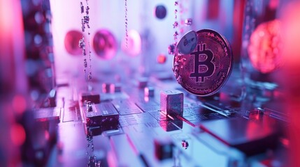 Poster - Bitcoin Cryptocurrency Digital Currency Mining Circuit Board