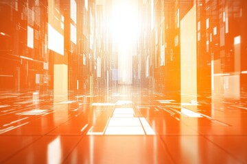 Poster - Futuristic abstract background showcasing city skyline and digital screen with elegant patterns