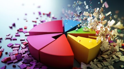 Poster - Colorful Pie Chart Data Disintegration Visualization