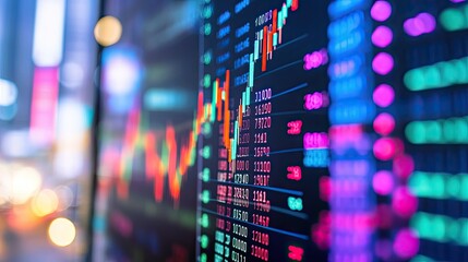 Poster - Vibrant Stock Market Data Displayed On Screen