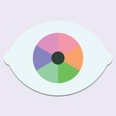 Poster - Abstract eye graphic with multiple color segments on light background