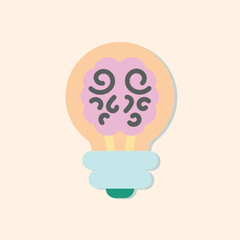 Poster - Lightbulb with brain inside, concept illustration for innovation and ideas
