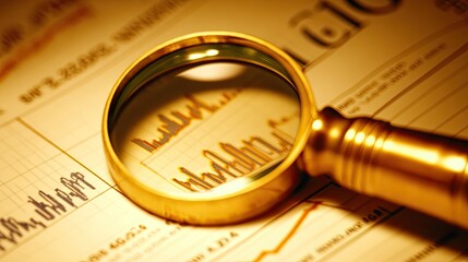 Poster - Magnifying Glass Analyzing Financial Market Charts Data
