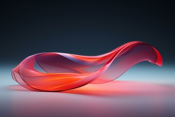 Poster - smooth glass ribbon glowing red and orange, creating an abstract and elegant design