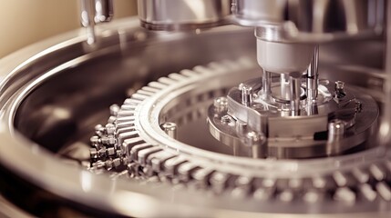 Poster - Closeup Of Industrial Machinery Gear System
