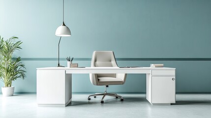 Aufkleber - Modern Minimalist Home Office Workspace Design