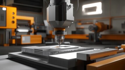 Poster - Precision Milling Machine Fabricating Metal Component