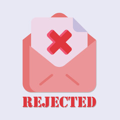 Poster - Image depicting a rejected document within an envelope with a red cross