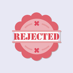 Poster - A light red stamp with a scalloped edge and a red 
