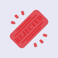 Poster - A red rectangular stamp with the word REJECTED on a light gray background with red scattered elements