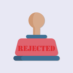 Poster - A graphic representation of a rubber stamp with the word REJECTED stamped in red ink  