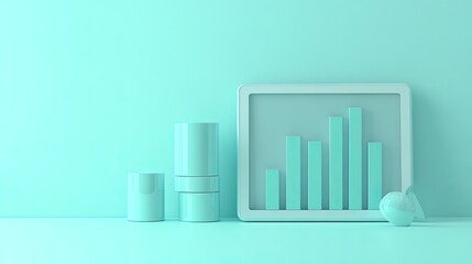Poster - Abstract Minimalist 3D Render of Growth Chart