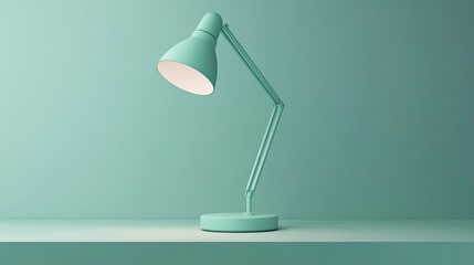 Aufkleber - A teal desk lamp sits on a teal surface