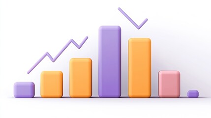 Poster - Colorful 3D Bar Graph Showing Growth And Completion