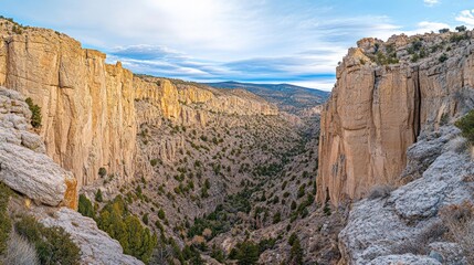 Sticker - Majestic Canyon Walls Enclose A Verdant Valley