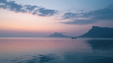 Wall Mural - seascape in early morning sunrise over sea nature landscape