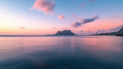 Wall Mural - seascape in early morning sunrise over sea nature landscape