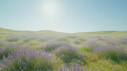 Sticker - Lavender Field Rolling Hills Sunny Day