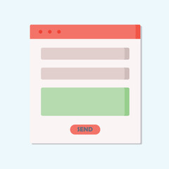 Poster - Vector illustration of a simple email form with input fields and a send button