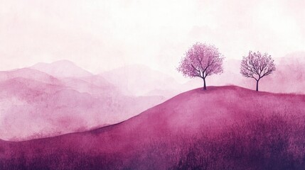 Wall Mural - abstract background, gentle gradients transitioning from pastel lavender to rich plum with a delicat