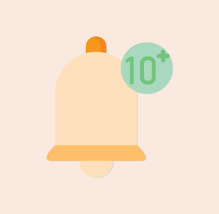 Poster - Notification bell with ten plus messages icon digital communication design