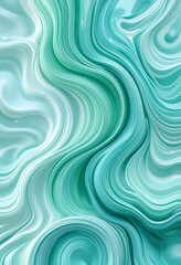 Poster - Abstract Teal Swirling Liquid Wave Pattern Design