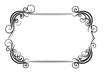 Poster - Ornate frame with decorative border and elegant swirls for art and design projects