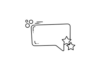 Poster - Speech bubble graphic design with stars and dynamic elements for creative communication