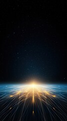 Wall Mural - Glowing Horizon with Radiant Light and Stars Above