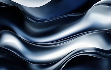 Wall Mural - A sophisticated abstract gradient background with rich navy and metallic silvers.featuring luxurious color transitions.focusing on elegance and depth.ideal for premium branding