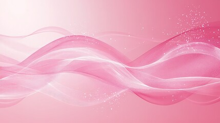 Poster - An abstract design of waves and dots on a pink background, symbolizing wireless communication.