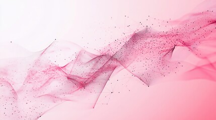 Poster - An abstract design of waves and dots on a pink background, symbolizing wireless communication.