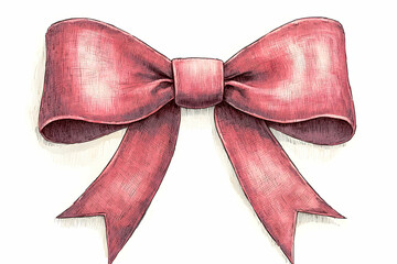 Wall Mural - Elegant Red Ribbon Bow Drawing for Creative Design Projects