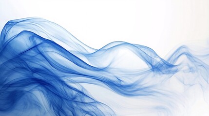 Poster - Abstract blue waves flowing on white background