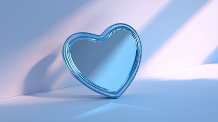 Poster - Heart Shaped Frame Pixelated Digital Art Minimalist Abstract Design