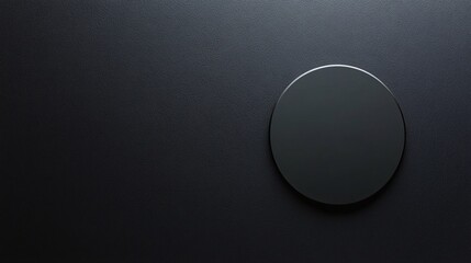 Poster - Black circle button on textured background creating modern and minimalist design
