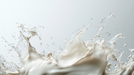 Poster - Milk splashing and creating a dynamic liquid sculpture on a smooth background